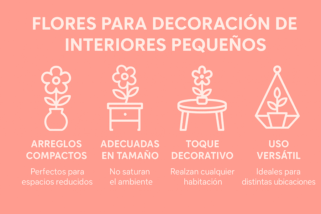 Flores para decoración de interiores pequeños infografia
