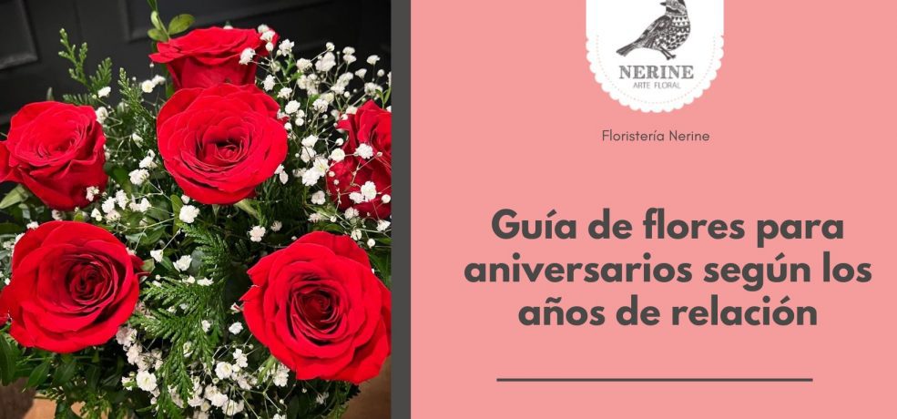 Guía de flores para aniversarios según los años de relación