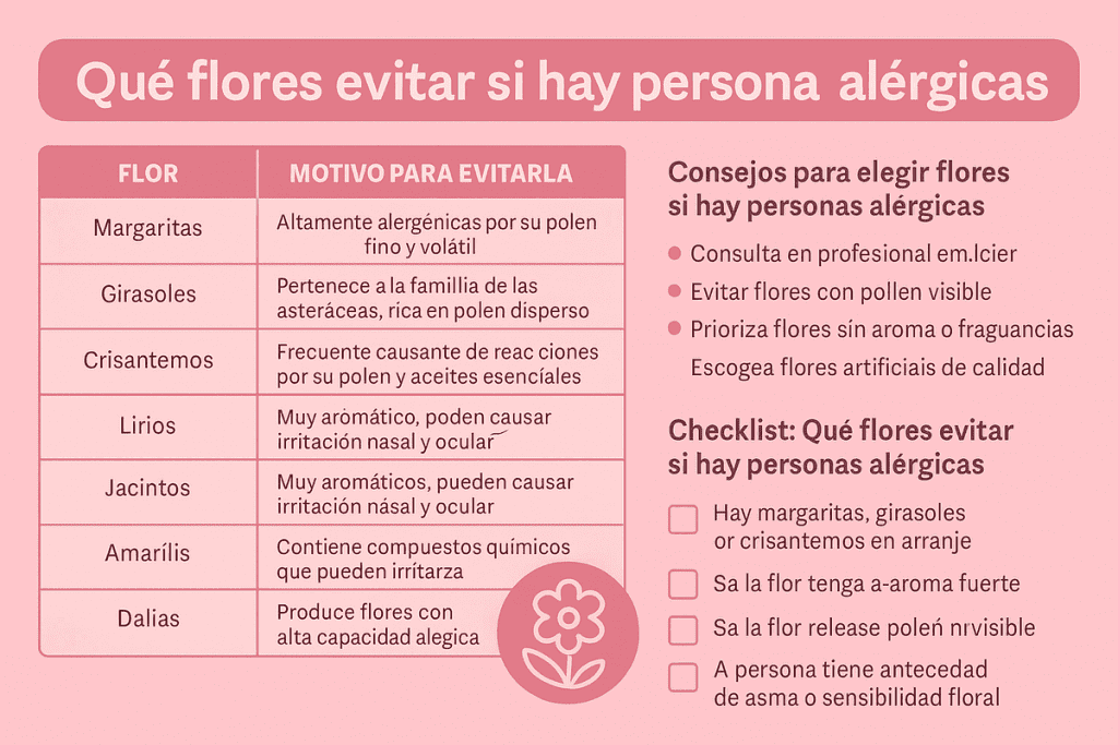 Qué flores evitar si hay personas alérgicas infografi